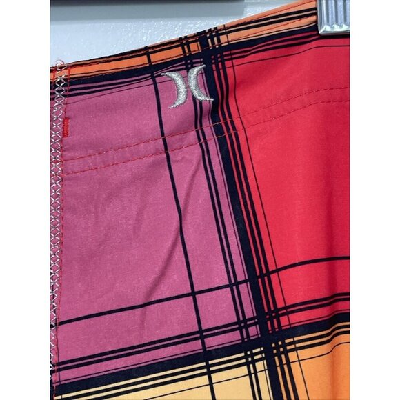 HURLEY Phantom Men's Sz 33 Orange Purple Red Stretch Board Shorts - Picture 4 of 9